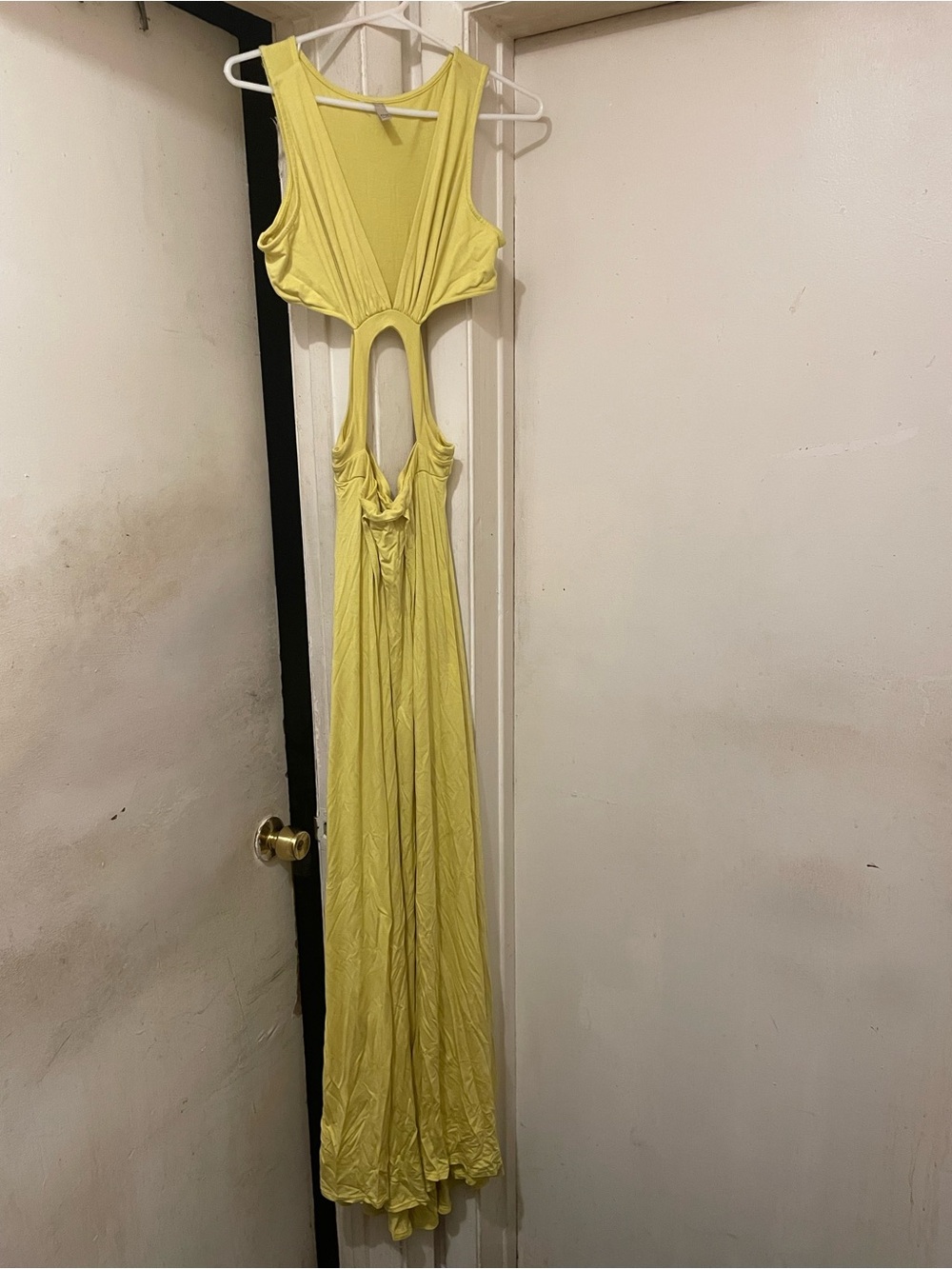 Yellow Cutout Maxi Dress Size Medium